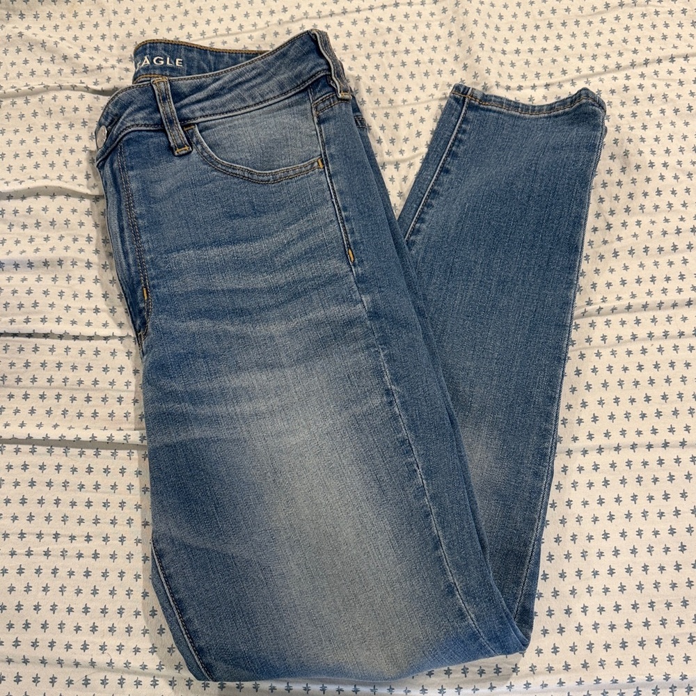 American Eagle Outfitters Women's Light Blue Skinny Jeans